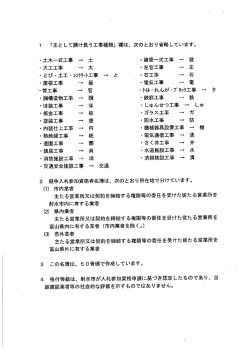 「主と して請け負う工事種類」 欄は、 次のとおり省略しています