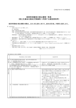 経営事項審査の提出書類一覧表 （国土交通省北陸地方整備局へ申請