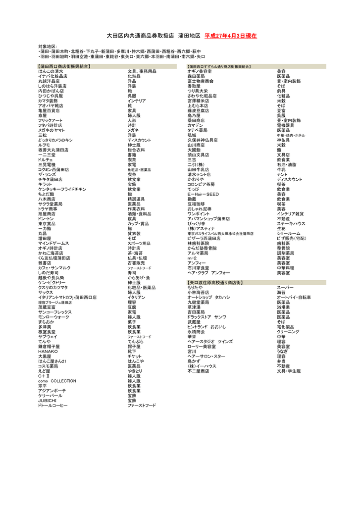 蒲田 大田区商店街連合会