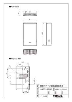 壁取付タイプ湿度温度変換器 HMW92/HMW93