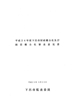 平成24年度下呂市財政健全化及び経営健全化審査意見書