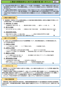 ーー 人事給与業務効率化に向けた改善計画(案)(ポイント) ー`