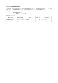 個人演説会等を開催することのできる施設の指定取消報告