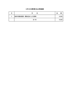3月分交際費支出明細書