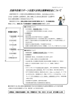 チラシ（武雄市各種スポーツ全国大会等出場費補助金について）