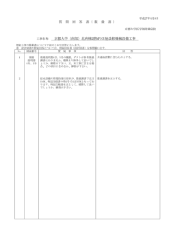 質 問 回 答 書（ 数 量 書 ） 京都大学（南部）北病棟2階MFICU他改修