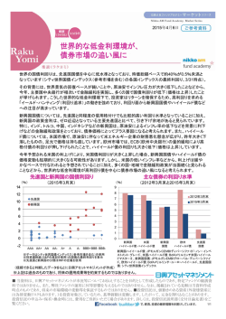 世界的な低金利環境が、 債券市場の追い風に