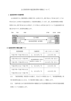 公立保育所の延長保育料の徴収について