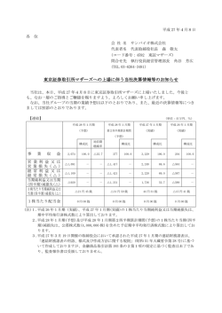 東京証券取引所マザーズへの上場に伴う当社決算情報等のお知らせ