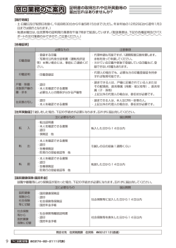 Page9～11 窓口業務 浄化槽設置 屋外広告物の申請・届出