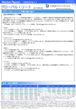 グローバル・リート市場の振り返り（2015年4月）