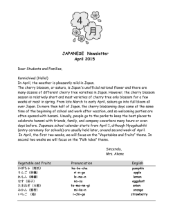 JAPANESE Newsletter April 2015
