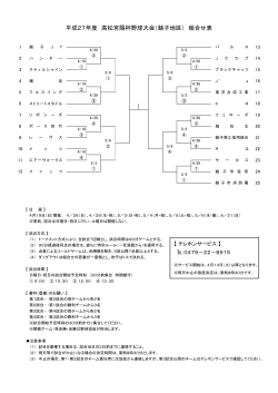平成27年度 高松宮賜杯野球大会（銚子地区） 組合せ表