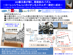 103番元素が解く、周期表のパズル －ローレンシウム（Lr）のイオン化