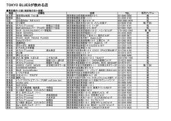 一覧表 - TOKYO BLUESの特徴