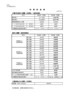 利 用 料 金 表