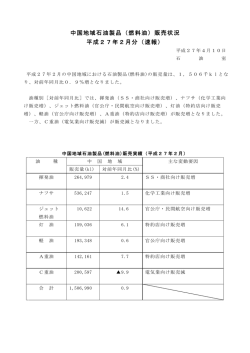 （燃料油）販売状況 平成27年2月（速報）（PDF：97KB）