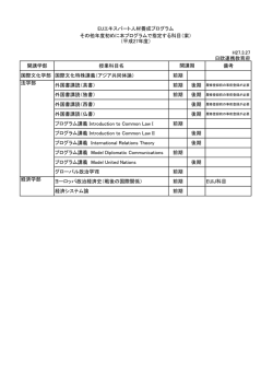 H27.3.27 日欧連携教育府 開講学部 授業科目名 備考 国際文化学部