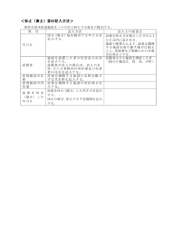 ＜休止（廃止）届の記入方法＞