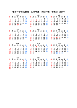 電子科学株式会社 2015年度 （平成27年度） 営業日 (黒字)