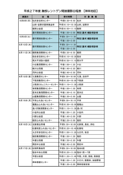平成27年度 胸部レントゲン間接撮影日程表 【神林地区】