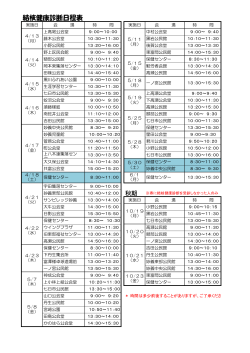 結核健康診断日程表