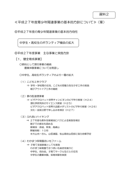 資料2 平成27年度青少年関連事業の基本方針について（PDF：66.2KB）