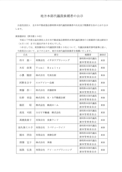 地方本部代議員候補者の公示 - 公益社団法人 全日本不動産協会 静岡