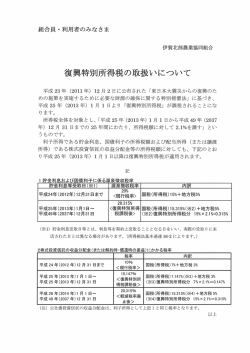 復興特別所得税の取扱いについて