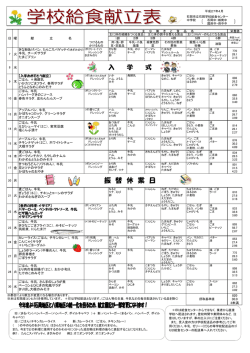 中学校献立表（2015年4月分）