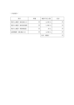 ＜内訳書＞ 項目 単価 検診予定人数 合計 肺がん検診（65 歳以上） 円