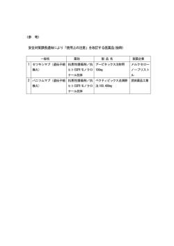 安全対策課長通知により、「使用上の注意」