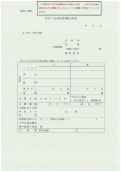 特定不妊治療医療機関証明書例