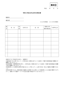 様式②（特例入所該当申込者状況報告書）