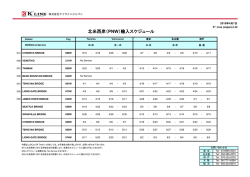 北米西岸（PNW）輸入スケジュール