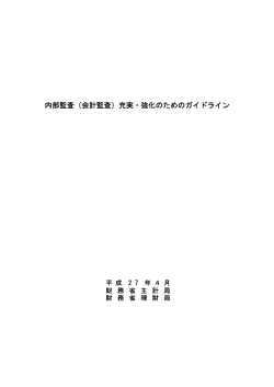 内部監査（会計監査）充実・強化のためのガイドライン