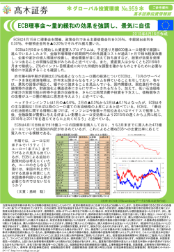 ECB理事会〜量的緩和の効果を強調し、景気に自信(2015/4/16作成)