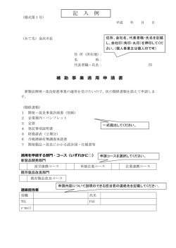 適用申請書記載例（PDF形式： 144kbyte）