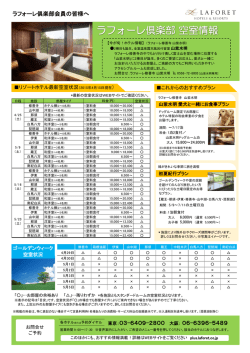 ラフォーレ倶楽部会員の皆様へ 東京：03-6409-2800 大阪： 06
