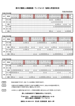西中介護老人保健施設 ｳﾞｨｰﾌﾞﾙｼﾞｮﾜ 短期入所空き状況