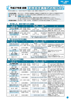 町民自主講座とは、 従来の行政カヾ行う講座とは違い講師と受講生が