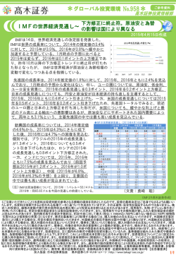 下方修正に終止符。原油安と為替の影響は国により異なる(2015/4/15作成)