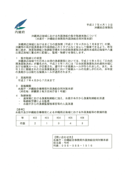沖縄周辺海域における外国漁船の集中取締実施について