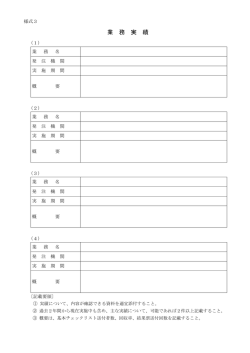 様式3 業務実績（PDF：88KB）