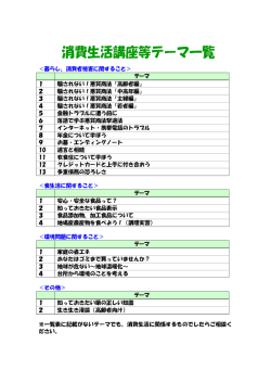 ＜暮らし、消費者被害に関すること＞ テーマ 1 騙されない！悪質商法