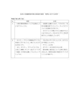 女性の活躍推進事業企画運営業務 質問に対する回答