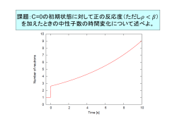 課題：C=0の初期状態に対して正の反応度（ただし ） を加えたときの