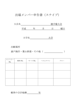 出場メンバー申告書（スナイプ）