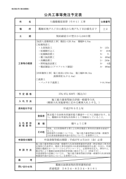 公共工事等発注予定表《八剱橋橋梁架替（その1）工事》（PDFファイル