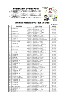 南相馬市排水設備指定工事店一覧表（所在地別） [281KB pdfファイル]